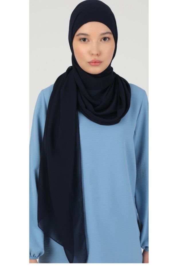 حجاب بونيه شيفون جاهز مع تغطية للرقبة