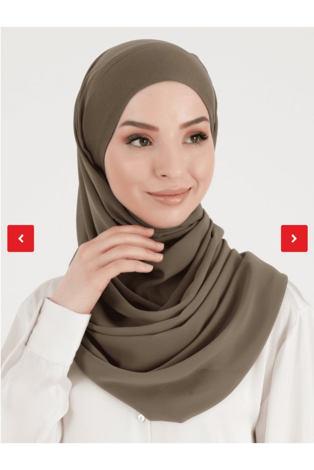 حجاب جاهز شيفون مع قطن