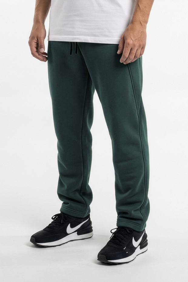 Men's Massimo Thick, Winter, Hooded Three-Thread Sweat Pants Dark Green