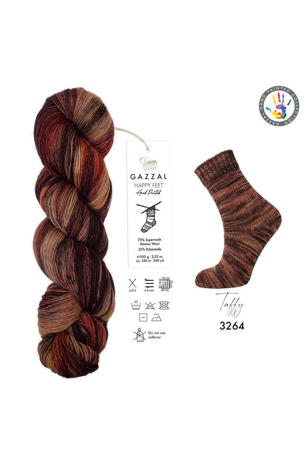 Happy Feet 75% Superwash Merino 25% Polyamide – 100 g 330 m Socks and Fine Knitting Yarn-3264