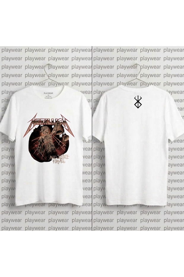 Metallicajustice Printed 100% Cotton Crew Neck T-Shirt