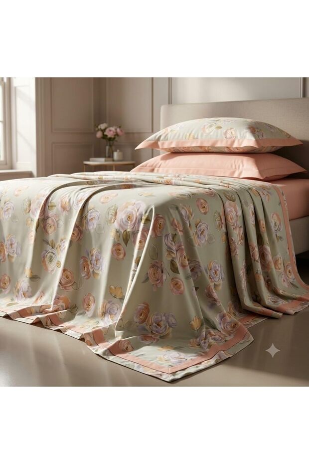 Luxury 3-Piece Turkish Satin Cotton Bedsheet Set – King Size | Ultra Soft, Breathable & Wrinkle-Resistant | Elegant Collection Bedding with 2 Pillowcases (Sage Green, King (U.K. Standard))