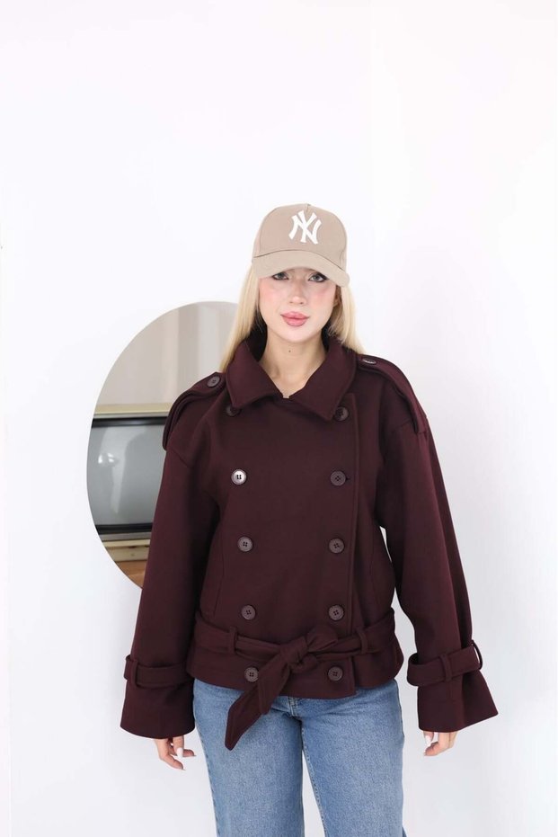 Women's Belted Double-Breasted Cashmere Trench Coat 2976
