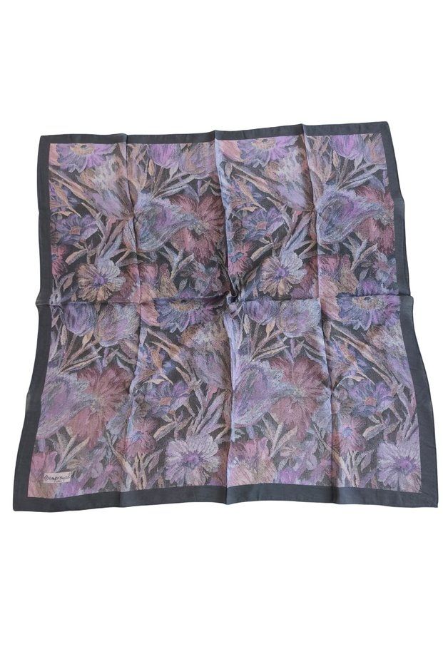 Eșarfă Lidia imprimată cu model liliac batik
