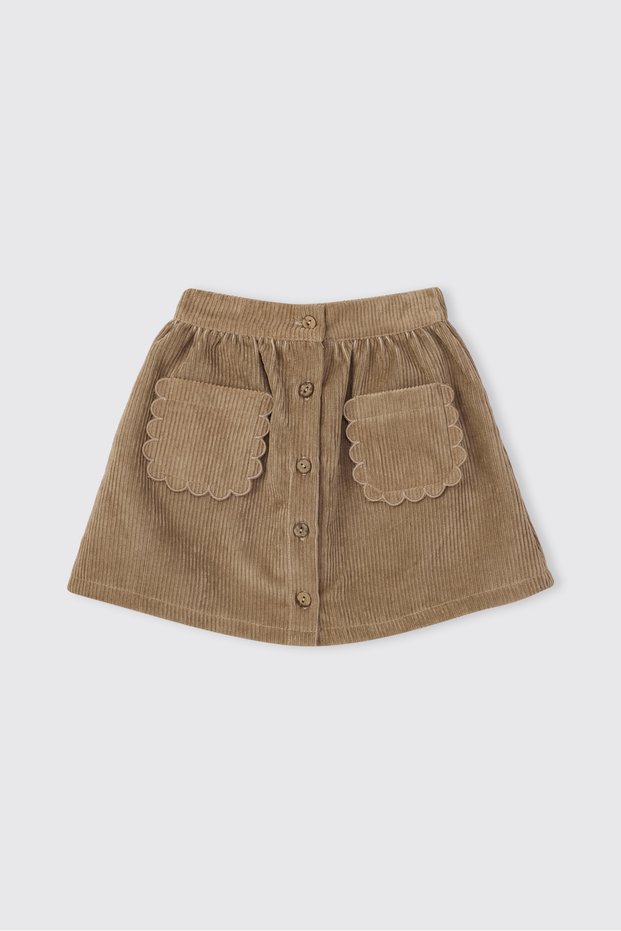 Baby Girl Velvet Beige Skirt