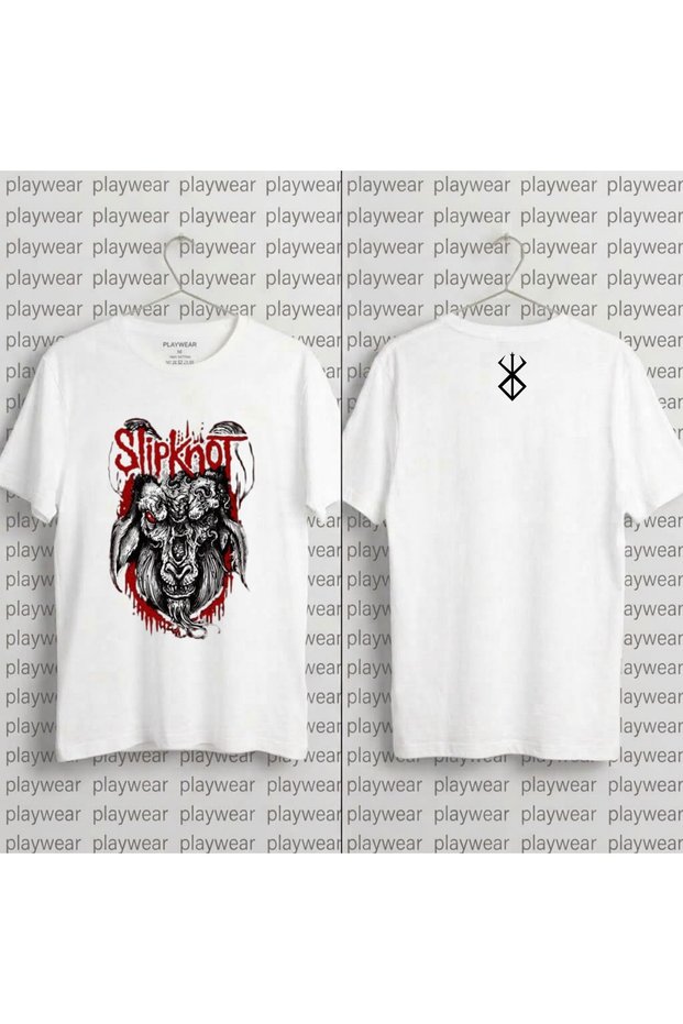 Slipknotseytanbas Printed 100% Cotton Crew Neck T-Shirt