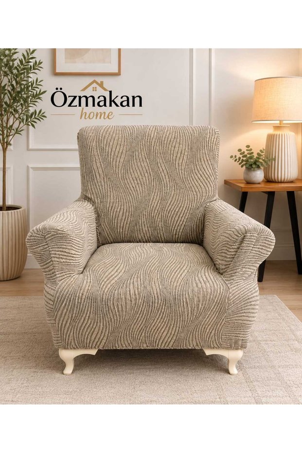Jacquard Tree Bark Pattern Single Sofa Cover / Sofa Cover 1 Piece