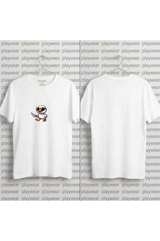 Ordek-Tisort Printed 100% Cotton Crew Neck T-Shirt