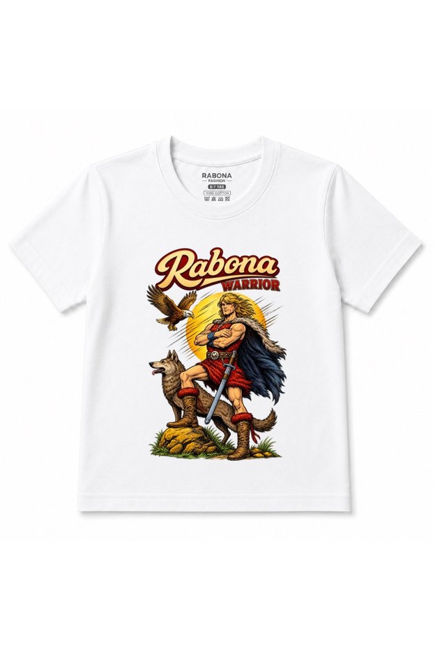 Rabona Warrior – Legendary Warrior, Wolf and Eagle Printed Kids' T-Shirt