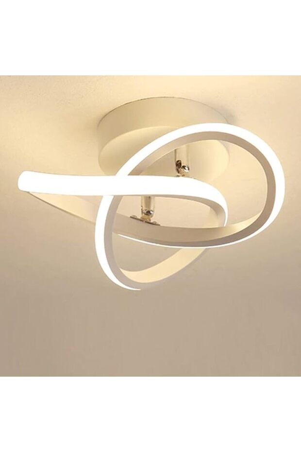 مصابيح سقف LED، تصميم حلزوني حديث بقوة 22 واط، مصباح سقف عصري مع تحكم بالمفتاح وثلاثة ألوان قابلة للتعديل