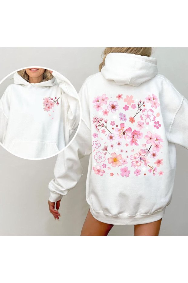 Unisex White Hooded Oversize Sweatshirt Comfortable Fit Cotton with Fleece Inside