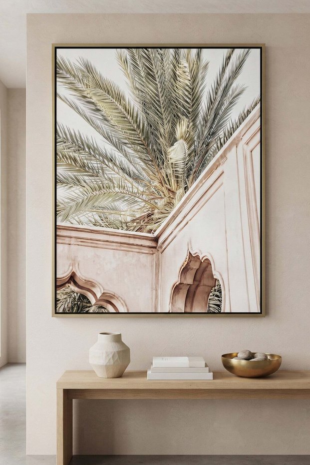 Moroccan Arch Architecture Wall Art | Portrait Framed Canvas Print | Modern Decor for Living Room