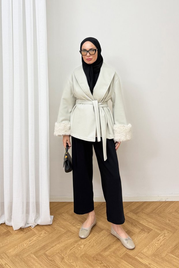 Fur-Cuffed Coat 97-7430