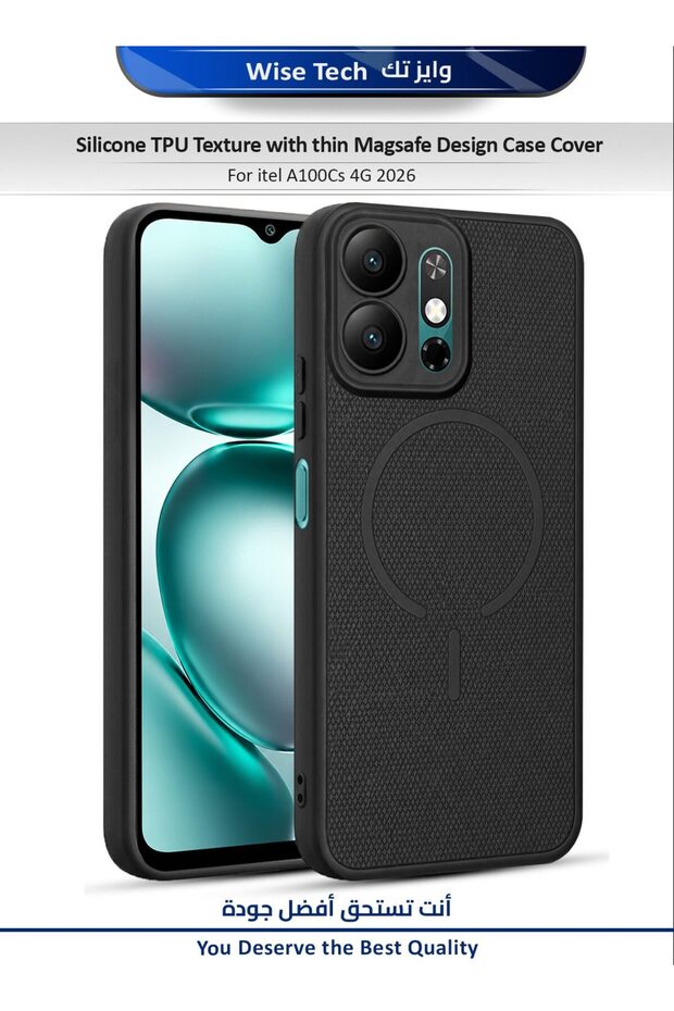 itel A100Cs 4G 2026 Silicone TPU Texture with thin Magsafe Design Case Cover
