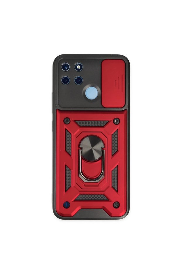 Realme c25y case pars lens ring silicone - red