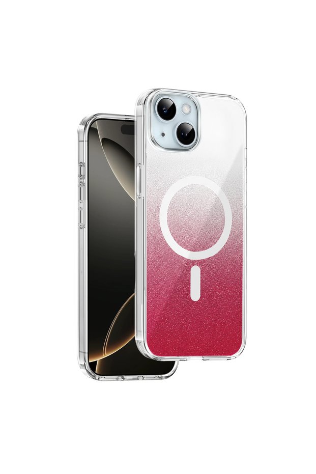 Onegif Apple iPhone 15 Sora Glitter Magsafe Cover - Red