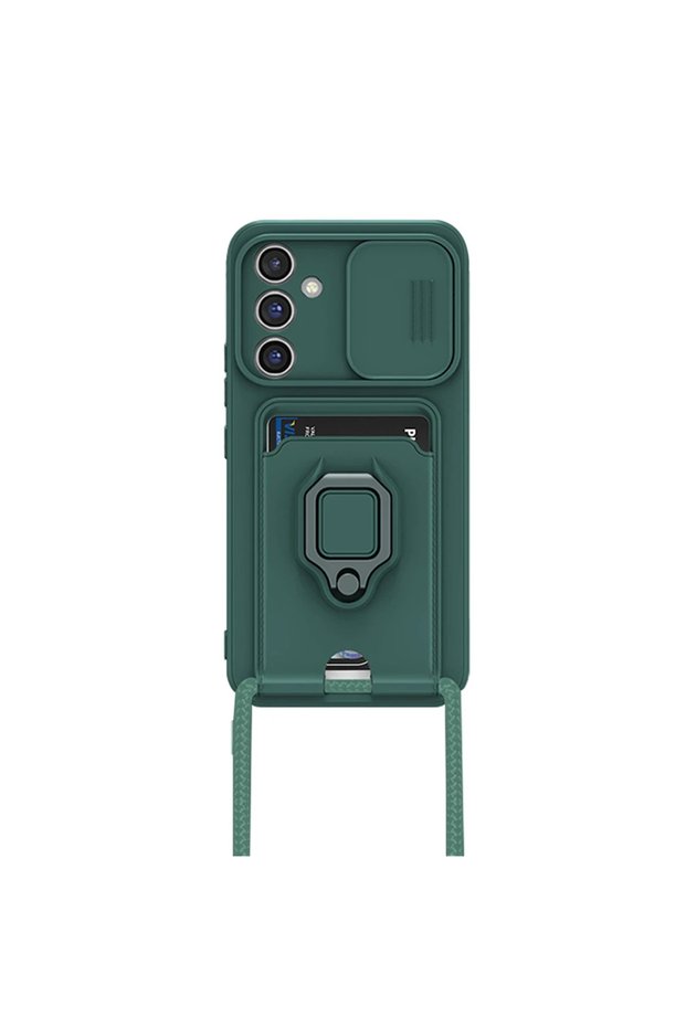 Samsung Galaxy A25 5g Case Zuma with Business Card and Ring Silicone - Green