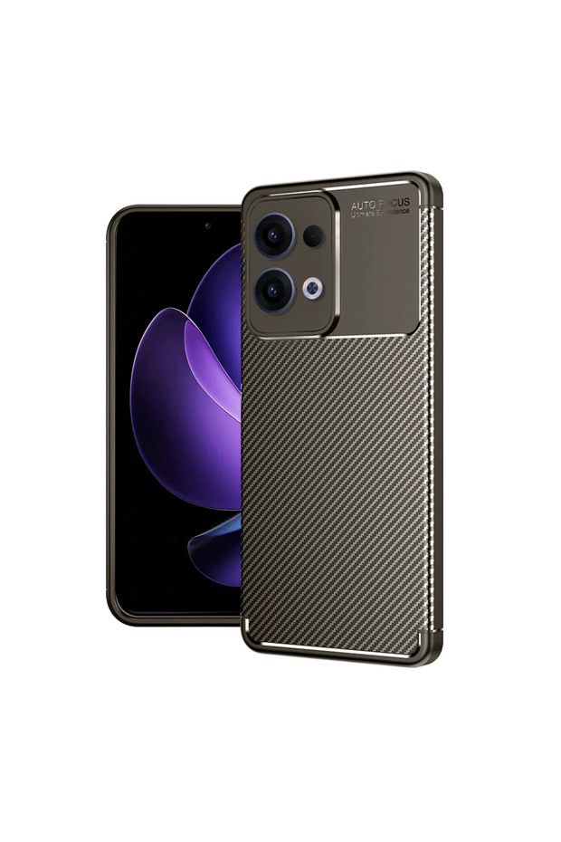 Oppo Reno 13 Pro Case Auto Focus Carbon Cover - Brown