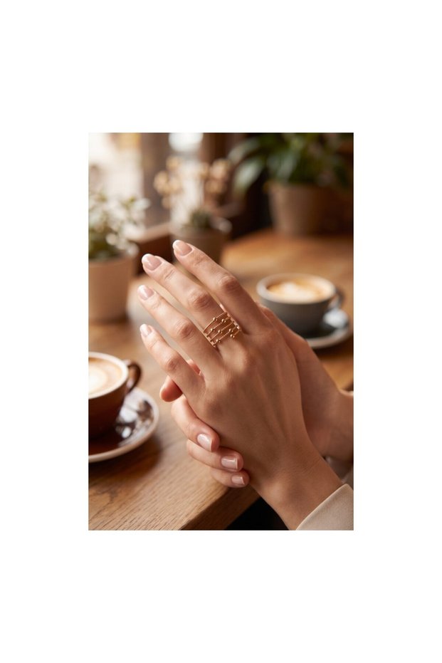 Brass Gold Color Spiral Stud Model Women's Ring