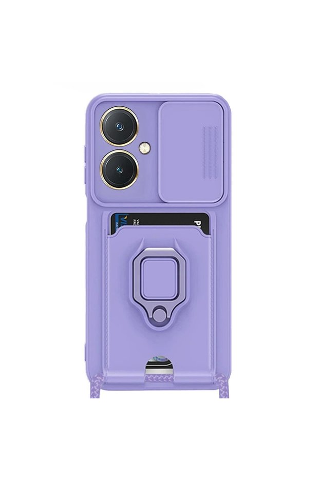 Vivo Y27 Case Zuma with Business Card and Ring Silicone - Lilac