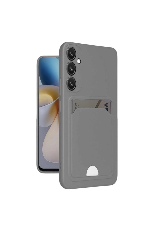 Samsung Galaxy A16 5g Case Kelvin Silicone with Business Card Holder - Gray