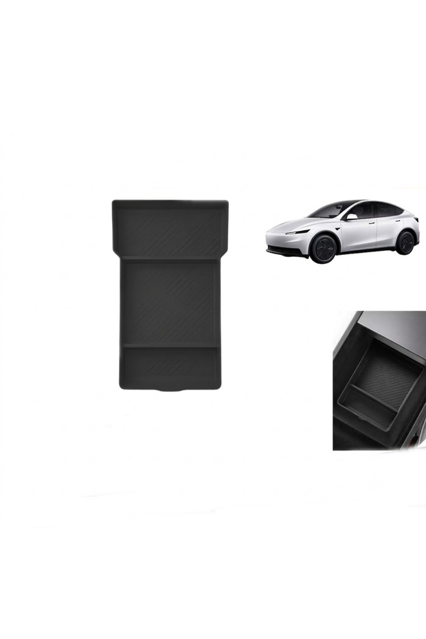 Tesla Model Y Juniper 2025+ Compatible Center Console Organizer Shelf Storage Box Black