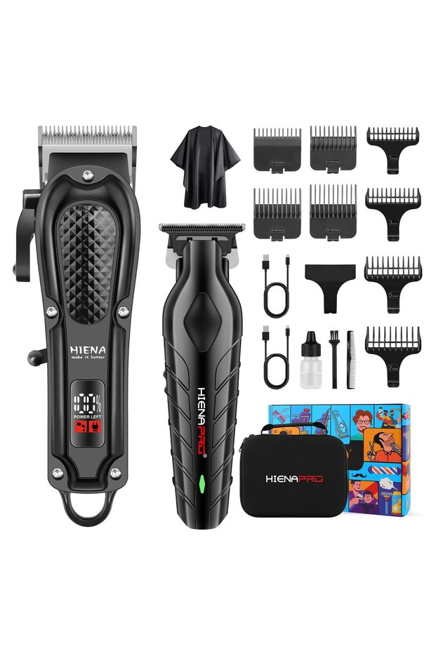 HIENA Professional Hair Clipper Set & Trimmer Kit for Men, Rechargeable Cordless Barber Clippers for Hair Cutting, Haircut Clippers, Gift for Men