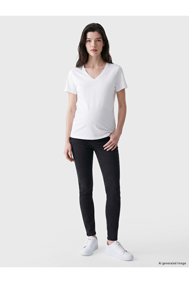 Esvab • Modern & Distinctive Super Skinny Maternity Jeans with Abdominal Panel