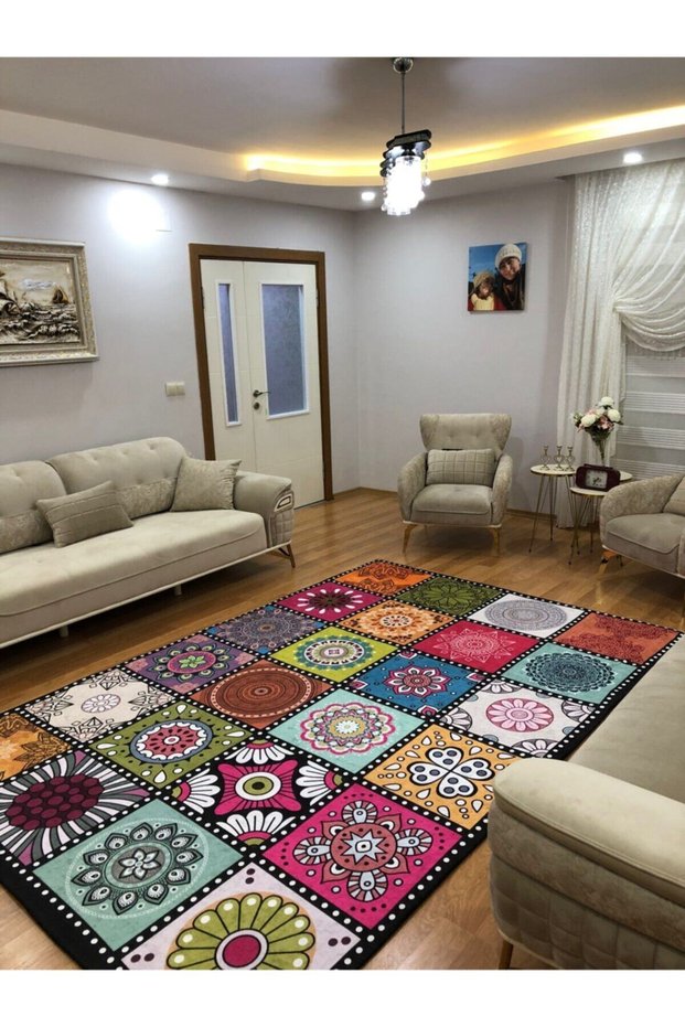 zirvetedarik Velvet Fabric Elastic Rug Cover