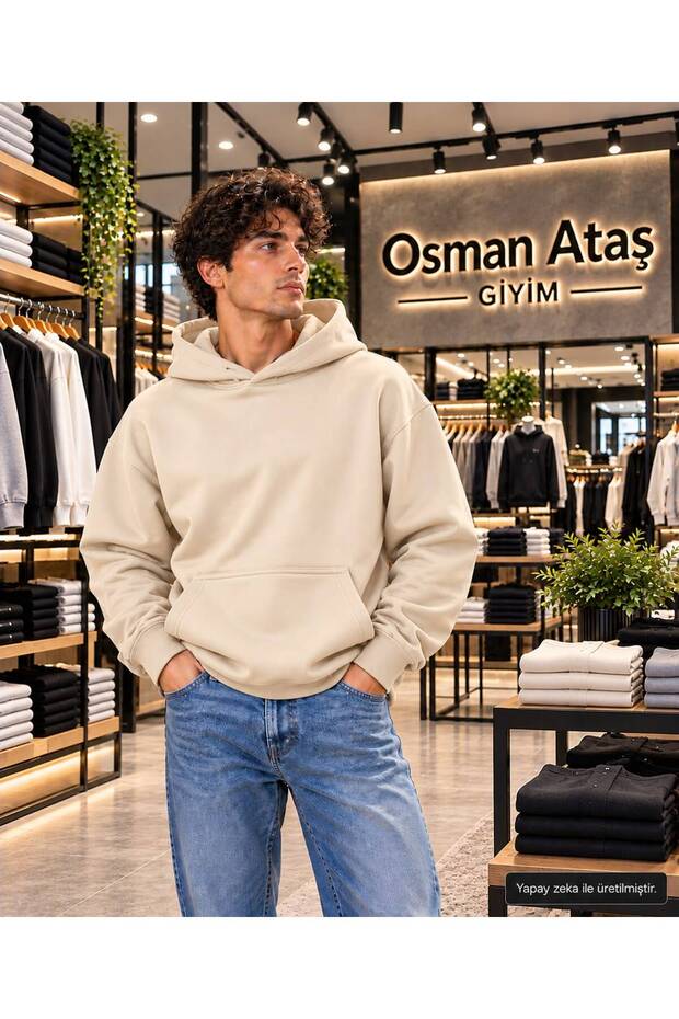 Men's Basic Hooded Sweatshirt - Draped Comfortable Fit Sweatshirt with Kangaroo Pocket