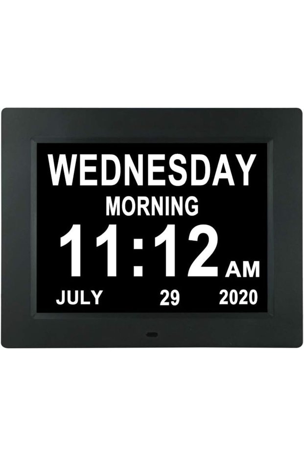 Jaihonda [Remote Control 10 Inch Dementia Clock with Days Dates and Time of Week for Elderly + 12 Alarms Options & Auto Dimmer Digital Day Clock for Seniors