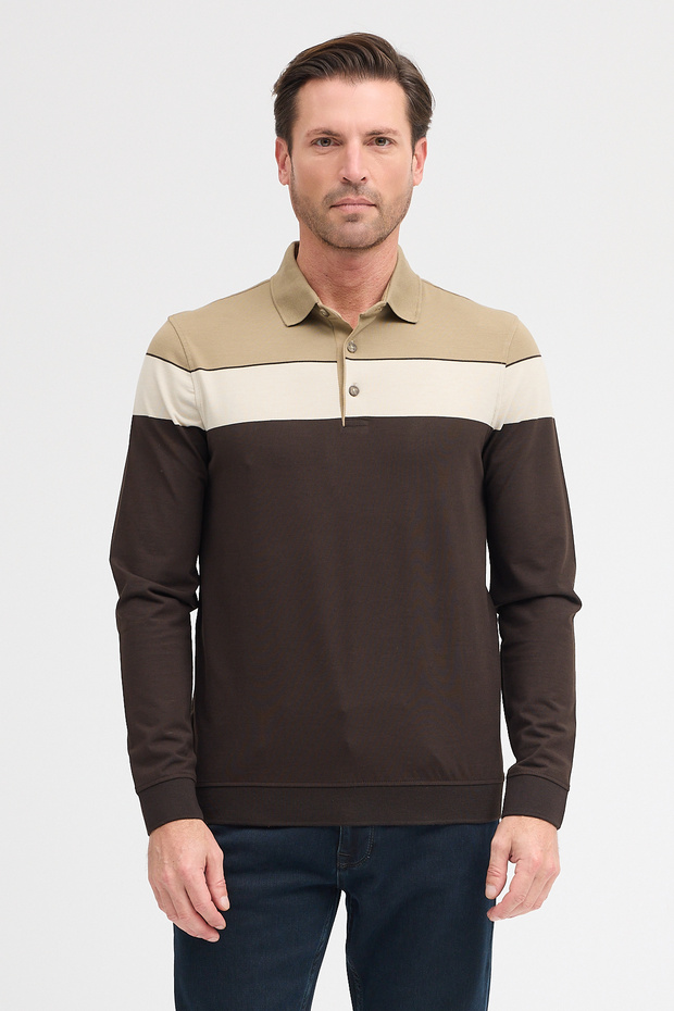 Men's Polo Neck Long Sleeve Sweatshirt