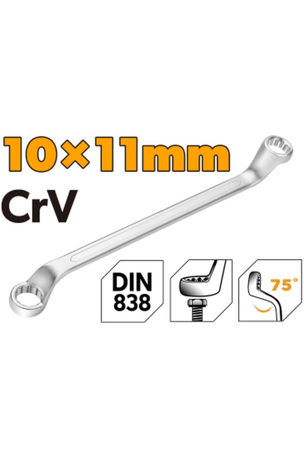 مفتاح ربط مزدوج الحلقة Cr-V CP DIN 10x11mm