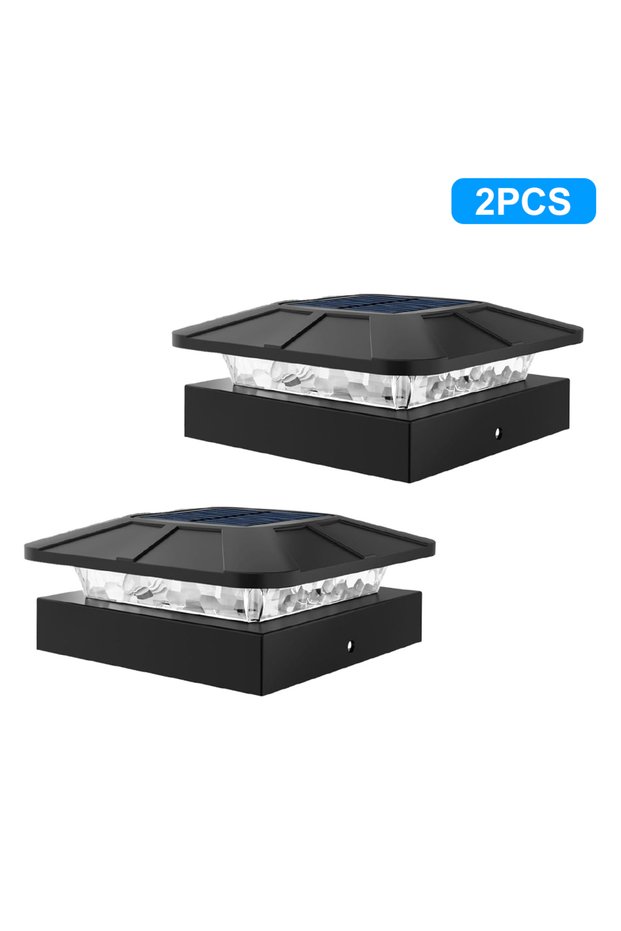 2PCS Outdoor Solar Post Cap Lights 3 Modes Fence Light Solar Powered Waterproof Gate Light For 4 Inc