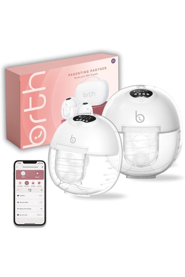 Hands-Free Bluetooth App Controlled Double Electric Breast Pump S39, Wearable, Portable & Quiet with LED Diplay with 4 Modes &12 Levels of suction, 24MM Flanges (2 Units)
