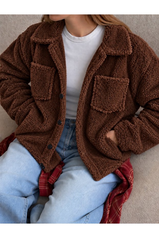 Women's Buttoned Soft Plush Shirt Kpln