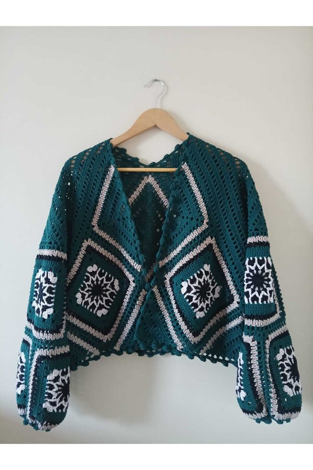 Hand Knitted Motif Cardigan