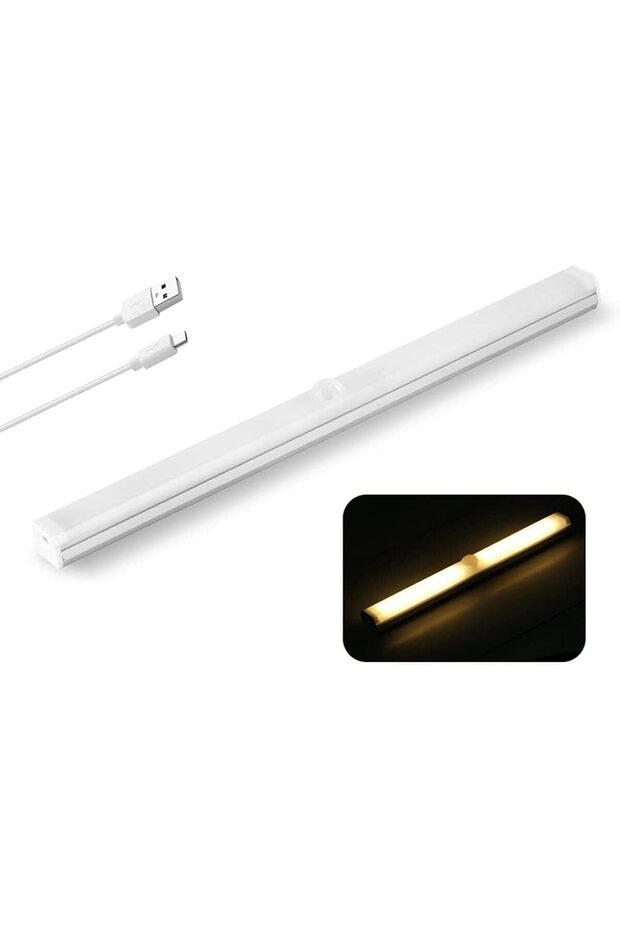 أضواء LED مع مستشعر حركة، أضواء استشعارية، تعمل بالبطارية القابلة لإعادة الشحن عبر USB، 14 مصباح LED مع مستشعر حركة