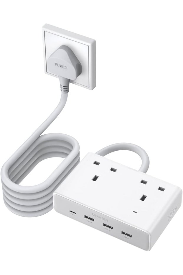 سلك تمديد نكسود مع منافذ USB PD20W (3A1C) وقابس تمديد بريطاني