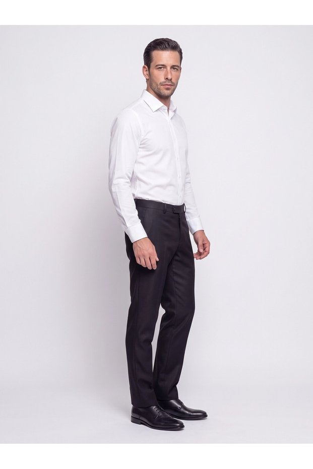 Black Comfort Fit Men's Classic Trousers