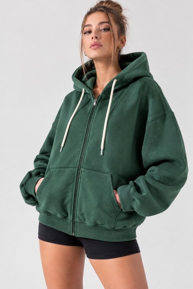 Unisex Trend Oversize Hooded Jacket/Cardigan with a Straight Fit