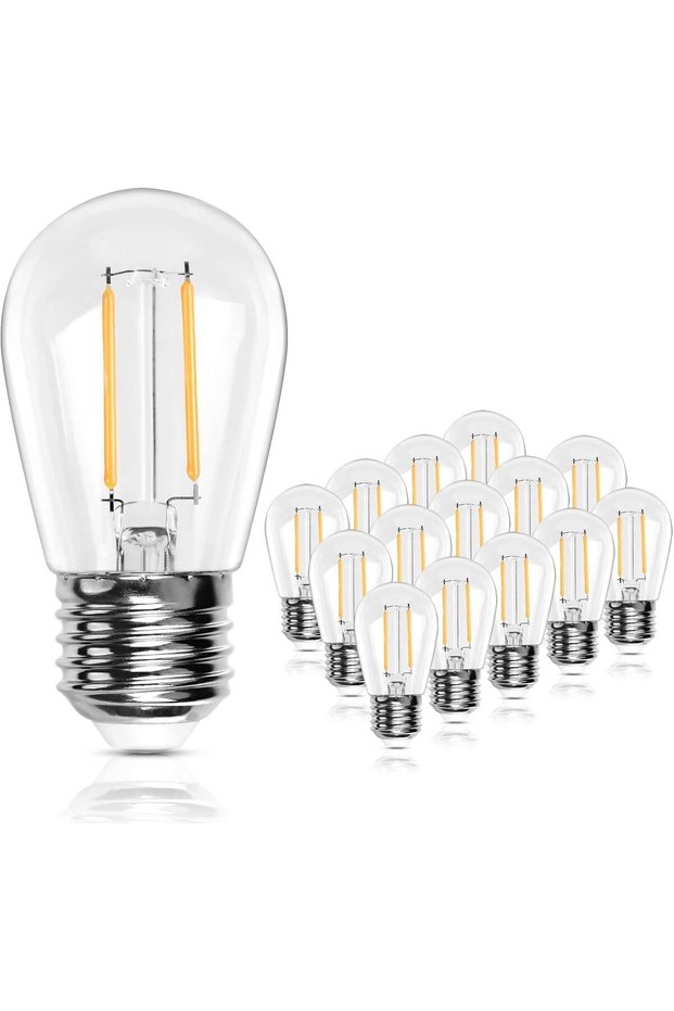 S14 LED Replacement Light Bulbs, 2W E27 Edison Bulbs 15pack