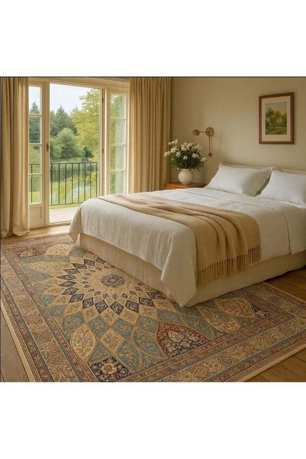 LINGWEI Large Area Rug 200x300cm Washable Non-Slip Carpet Soft Modern & Vintage Design Home Décor Ru