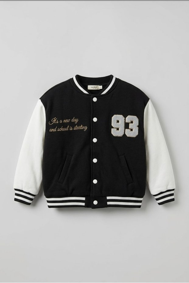 Boy's 93 Appliqued College Jacket with Snap Pockets