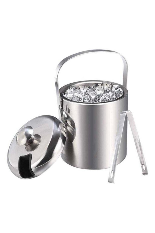 BITA Stainless Steel Ice Bucket With Tong Silver 1Liters