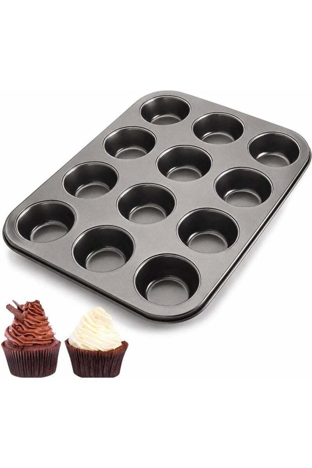 MOMENT Non-Stick Carbon Steel Muffin Pans - Pair Of Cupcake Cookie Sheet Pan Style For Baking, Muffi
