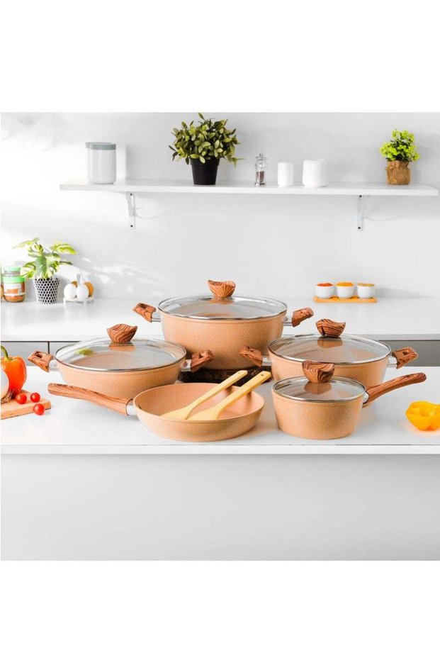 DELCASA Essential 11 Piece Non Stick Cookware Set DC2878 Forged Aluminum Body with Durable Granite C