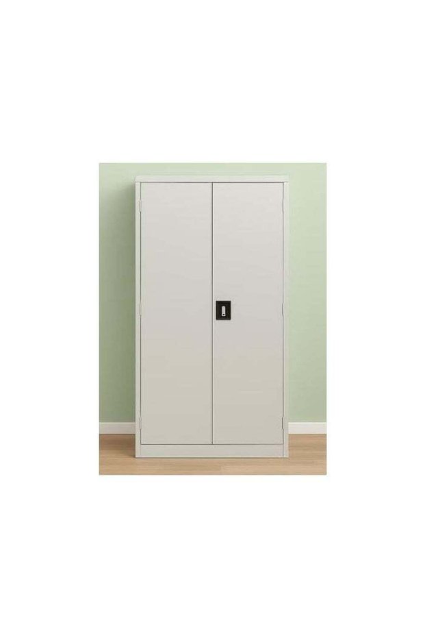 MAF furniture MAF Steel Storage Cabinet with Key Lock and 4 Adjustable Shelves - Grey