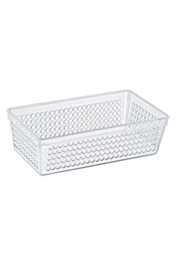 Perforated Clear Plastic Storage Basket - 2.3L
