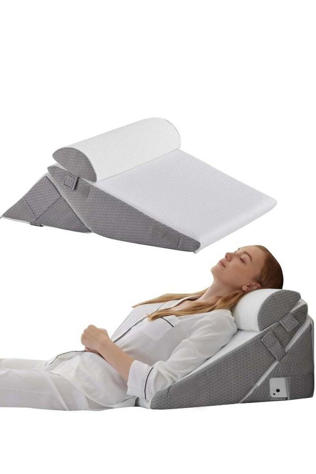 NIUB Wedge Pillows, Adjustable Bed Wedge Cushion Set for Relieving Back Pain, Acid Reflux and Snorin